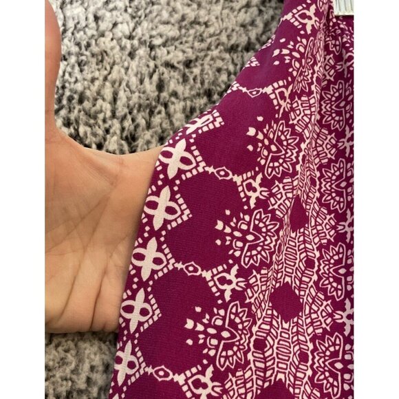 Attitudes Renee 2XP Purple Tropical Floral Petite Wide‎ Leg Pants Travel Resort - Picture 6 of 9